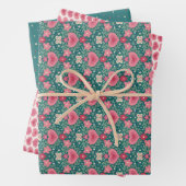 Holiday Wrapping Paper Set – Hearts & Flowers  (In situ)