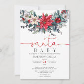 Holiday Wreated Santa Baby Kerstmis Baby shower Kaart (Voorkant)