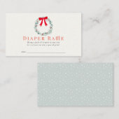 Holiday Wreater Baby shower Diaper Raffle Ticket Informatiekaartje (Voorkant / Achterkant)