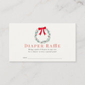 Holiday Wreater Baby shower Diaper Raffle Ticket Informatiekaartje (Voorkant)