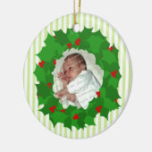 Holiday Wreatfoto Keramisch Ornament (Links)