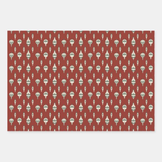 Holiday Wreath and Ornament Gift wrap sheets Inpakpapier Vel (Voorkant)