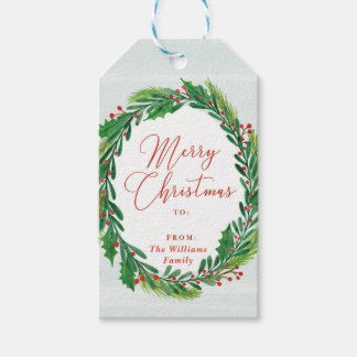 Holiday Wreath Cadeaulabel