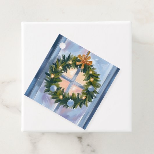 Holiday Wreath Christmas Watercolor Bedankjes Labels (In situ)