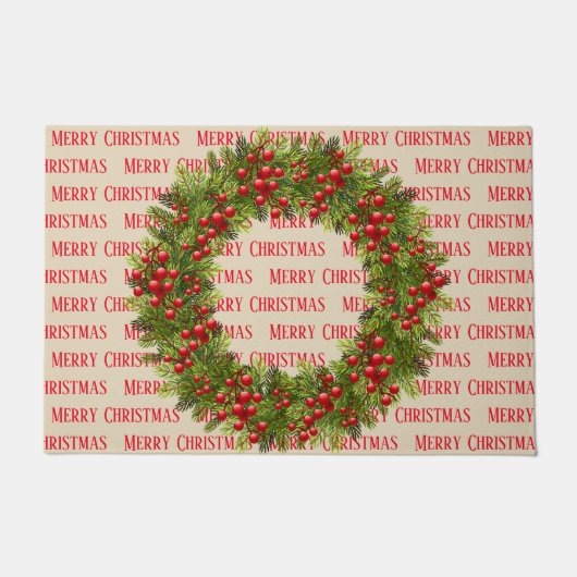 Holiday Wreath Doormat Deurmat (Voorkant)