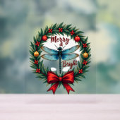 Holiday Wreath Dragonfly Acryl Bord (Neutraal)