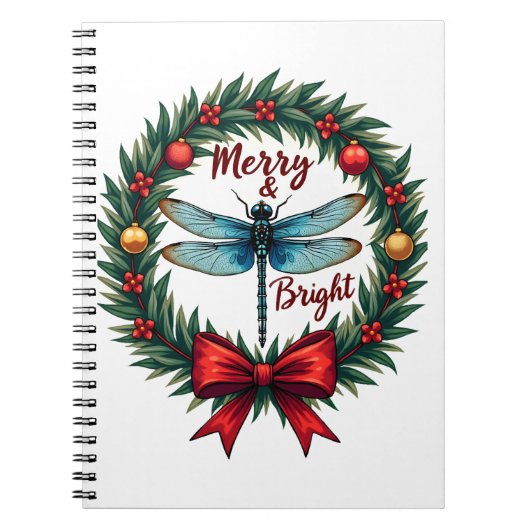 Holiday Wreath Dragonfly Notitieboek (Voorkant)