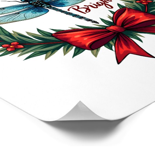 Holiday Wreath Dragonfly Poster (Hoek)