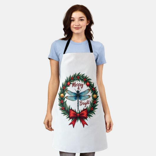 Holiday Wreath Dragonfly Schort (Gedragen)