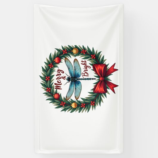 Holiday Wreath Dragonfly Spandoek (Verticaal)