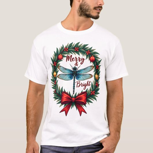Holiday Wreath Dragonfly T-shirt (Voorkant)