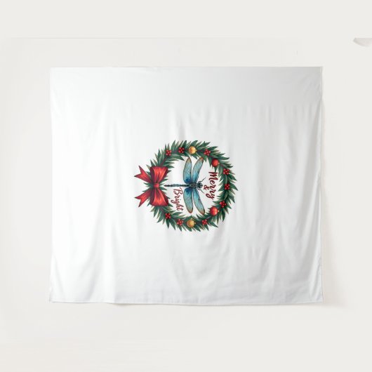 Holiday Wreath Dragonfly Wandkleed (Voorkant (horizontaal))