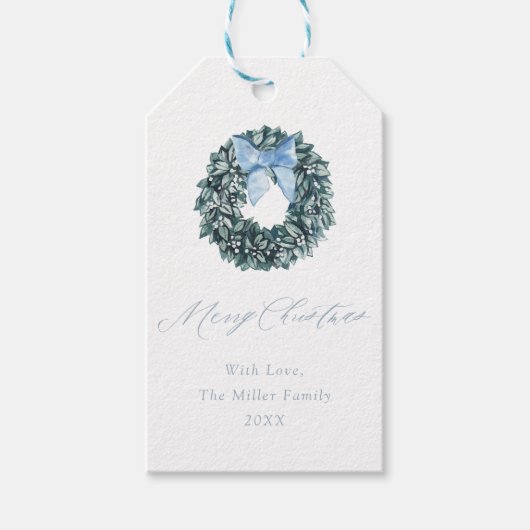 Holiday Wreath Gift Label Cadeaulabel (Voorkant)