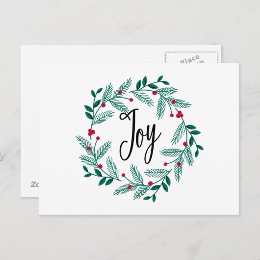 HOLIDAY WREATH HAND LETTEED BRIEFKAART (Voorkant / Achterkant)