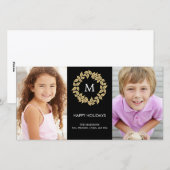 Holiday Wreath Holiday Fotokaart Feestdagenkaart (Voorkant / Achterkant)