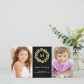 Holiday Wreath Holiday Fotokaart Feestdagenkaart (Staand voorkant)