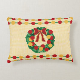 Holiday Wreath Knit Accent Kussen