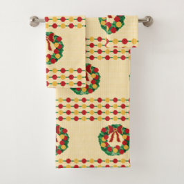 Holiday Wreath Knit Bad Handdoek