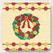 Holiday Wreath Knit Bier Onderzetter (Voorkant)