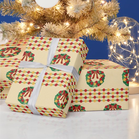 Holiday Wreath Knit Cadeaupapier (Feestdagen)