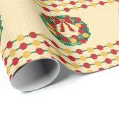 Holiday Wreath Knit Cadeaupapier (Rol Hoek)