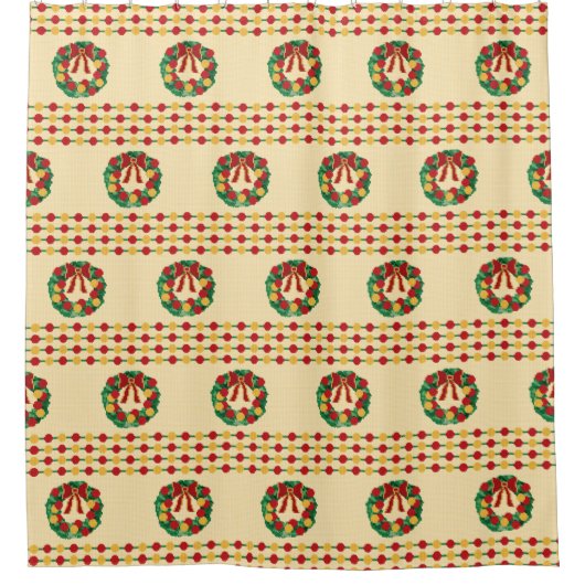 Holiday Wreath Knit Douchegordijn (Voorkant)