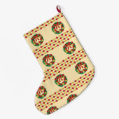 Holiday Wreath Knit Grote Kerstsok (Achterkant (Hangend))