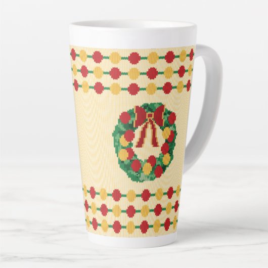 Holiday Wreath Knit Latte Mok (Rechterhoek)