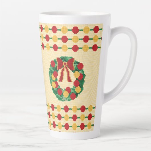 Holiday Wreath Knit Latte Mok (Rechts)