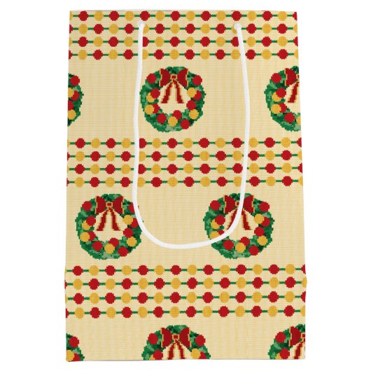 Holiday Wreath Knit Medium Cadeauzakje (Achterkant)