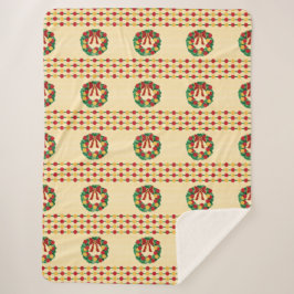 Holiday Wreath Knit Sherpa Deken