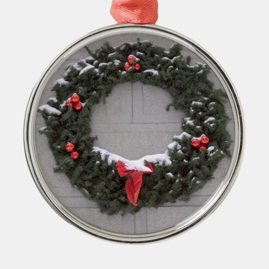 Holiday Wreath Metalen Ornament (Voorkant)