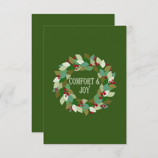 Holiday Wreath Red Berries en Leaves (Voorkant / Achterkant)