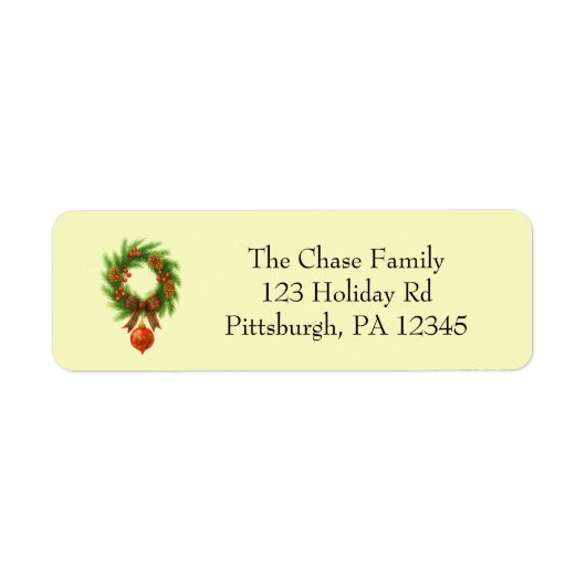 Holiday Wreath return address Etiket (Voorkant)