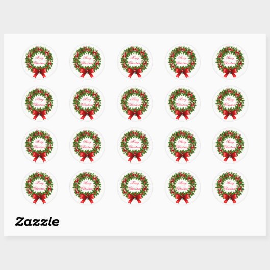 Holiday Wreath Ronde Sticker (Vel)