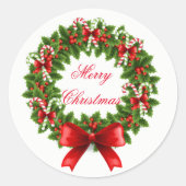Holiday Wreath Ronde Sticker (Voorkant)