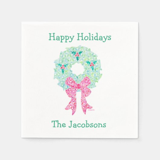 Holiday Wreath servetten van Sue Weidlich (Voorkant)