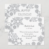 Holiday Wreath Silver RSVP Kaartje (Voorkant / Achterkant)