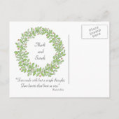 Holiday Wreath Sketched Save the Date Aankondigingskaart (Achterkant)