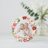 Holiday Wreath | Vakantieknopkaart Feestdagenkaart (Staand voorkant)