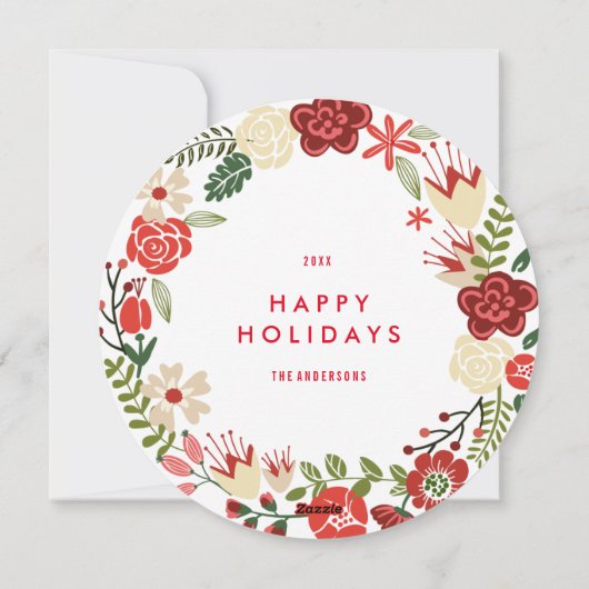 Holiday Wreath | Vakantieknopkaart Feestdagenkaart (Achterkant)