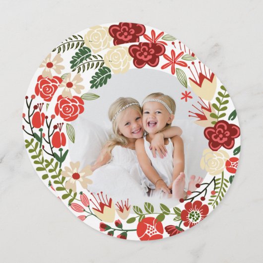 Holiday Wreath | Vakantieknopkaart Feestdagenkaart (Voorkant / Achterkant)