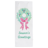 Holiday Wreatine Bag Wijn Cadeautas (Achterkant)