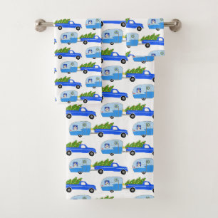 Holiday Xmas Camper Trailer Truck RV Kerstmis Bad Handdoek