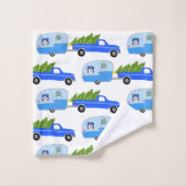 Holiday Xmas Camper Trailer Truck RV Kerstmis Bad Handdoek (Wasdoekje)