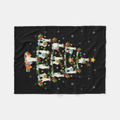 Holiday Xmas Lighting Santa Llama Christmas Tree  Fleece Deken (Voorkant (Horizontaal))