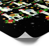 Holiday Xmas Lighting Santa Llama Christmas Tree  Poster (Hoek)