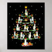 Holiday Xmas Lighting Santa Llama Christmas Tree  Poster (Voorkant)