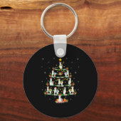 Holiday Xmas Lighting Santa Llama Christmas Tree  Sleutelhanger (Voorkant)