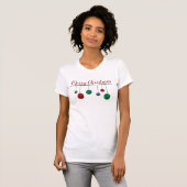Holiday Yarn Balls Merry Kerstmis/Jouw tekst T-shirt (Voorkant volledig)